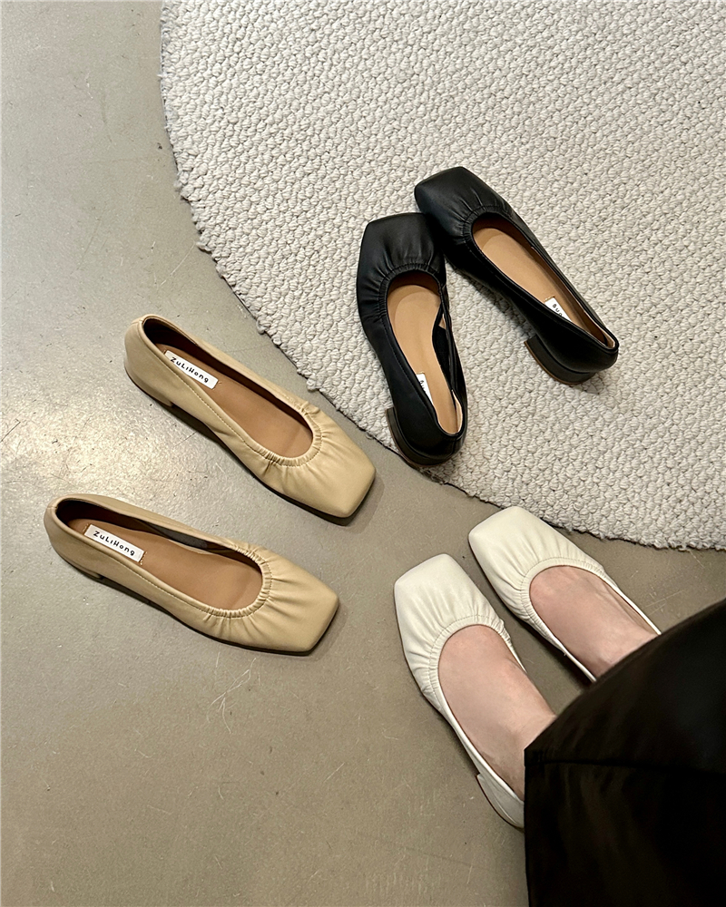 Designer Low Heel Mules Women's French Retro Vintage Slip-On Shoes 2023 Autumn
