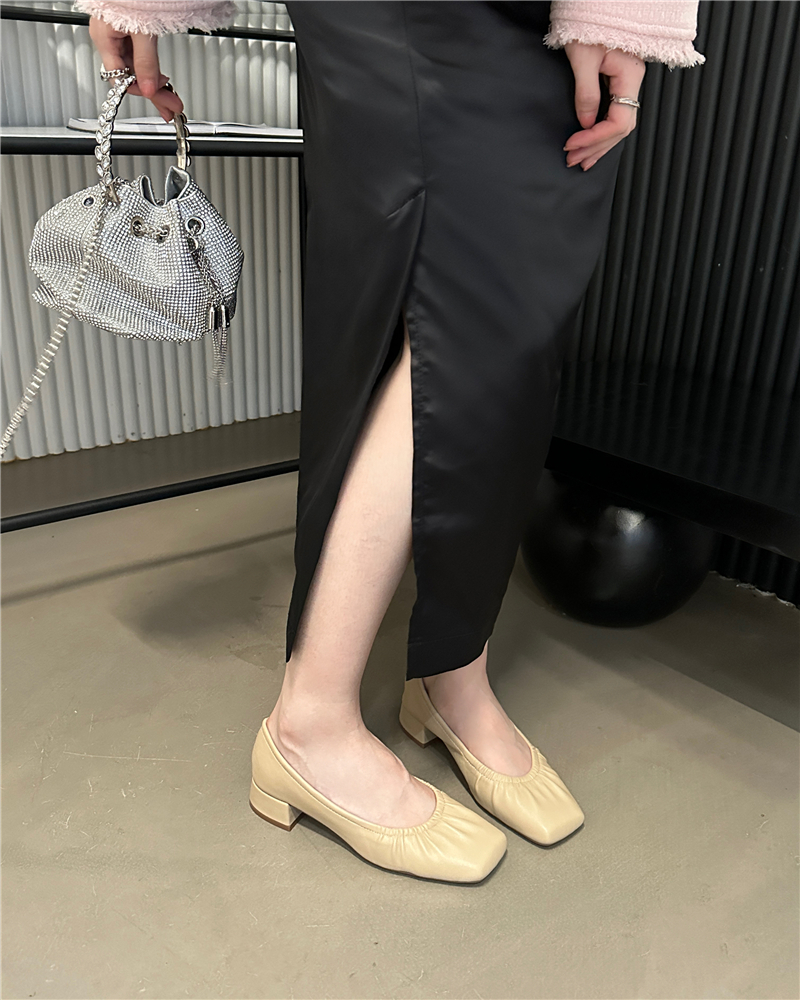 Designer Low Heel Mules Women's French Retro Vintage Slip-On Shoes 2023 Autumn - Image 3