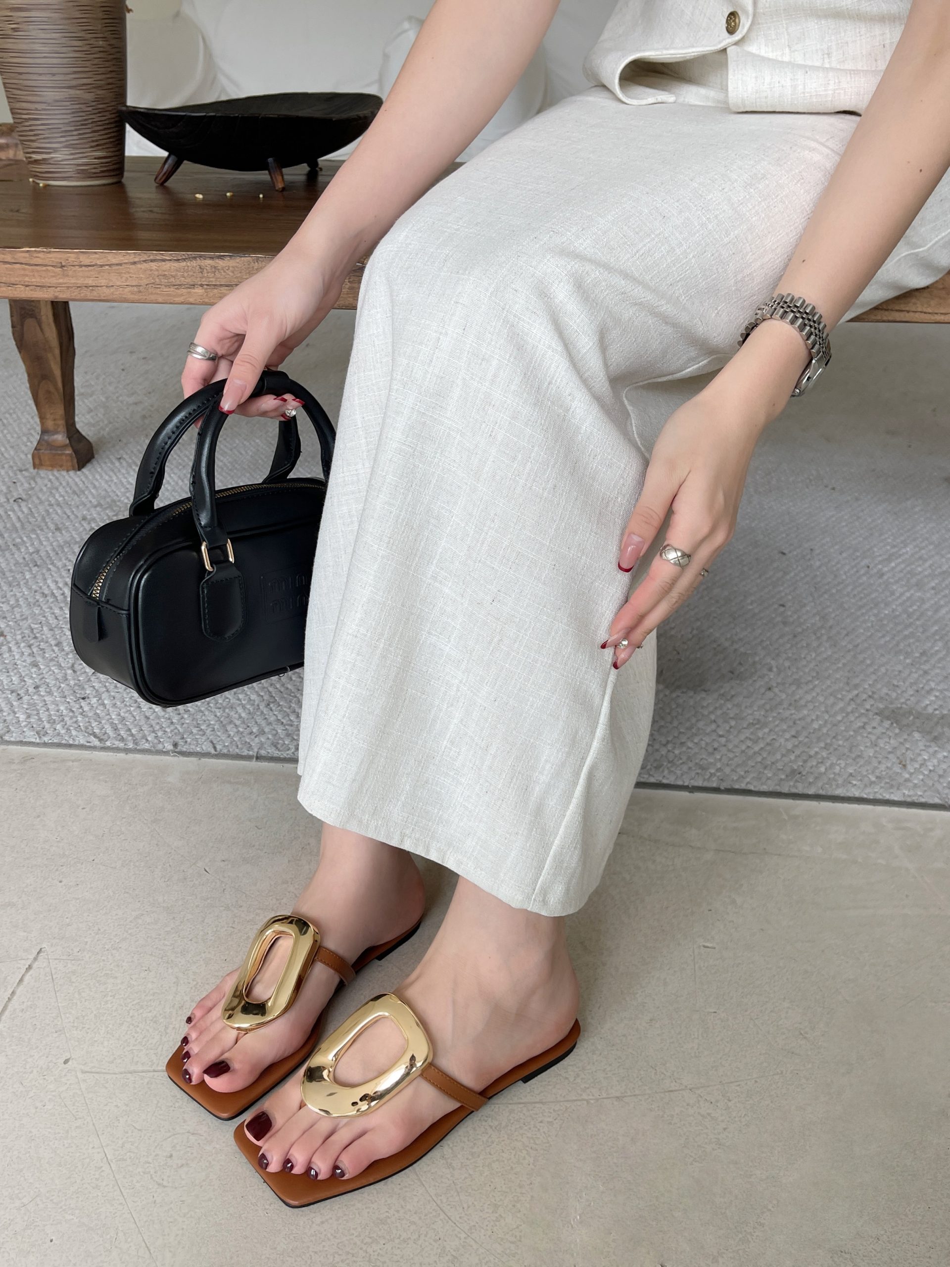 2024 New Flat Thong Sandals Women Casual PU Slippers - Image 4