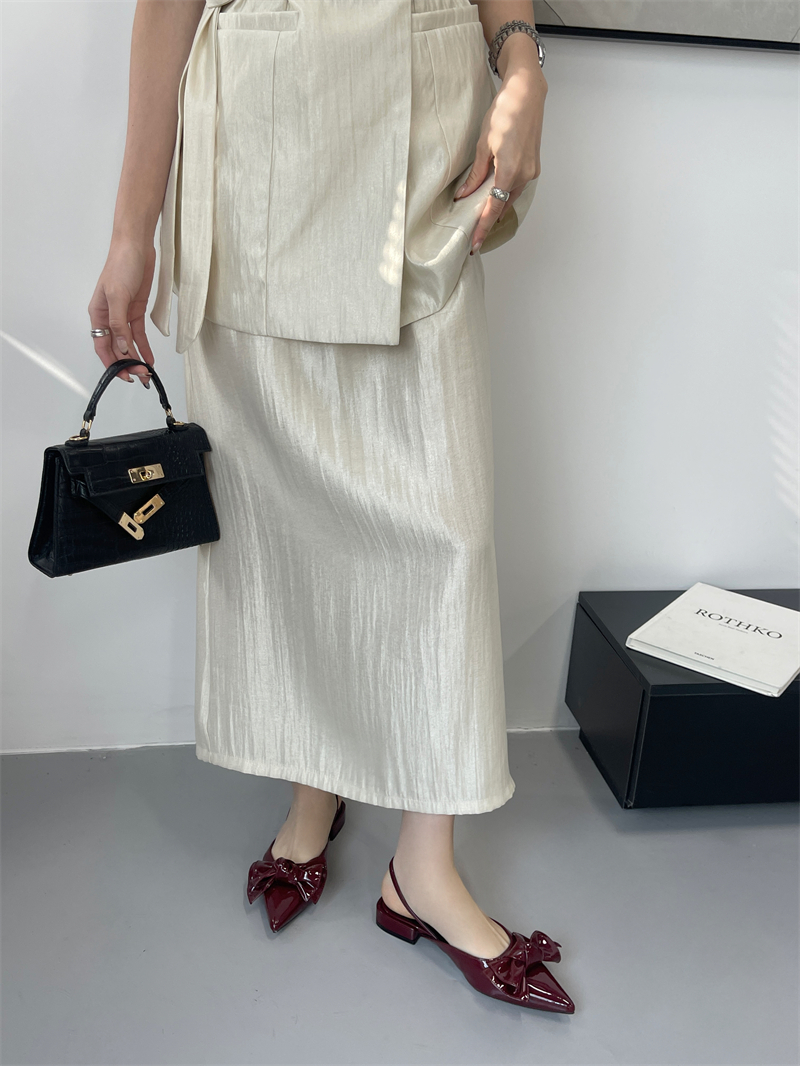 2025 Spring New Bow Closed Toe Back Strap Flat Sandals Slippers - Image 3