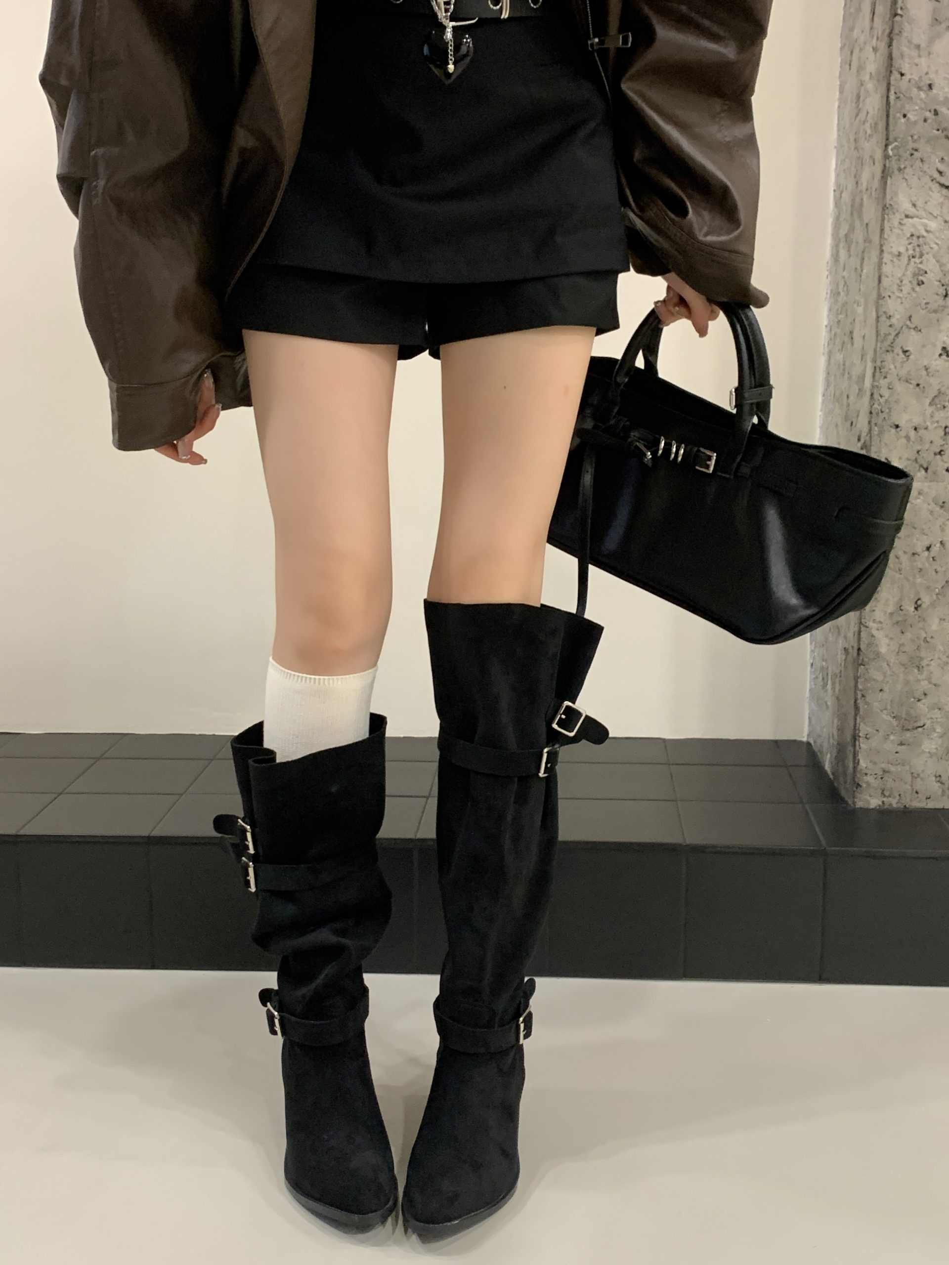 2025 New Fashion Retro Pleated Tall Boots for Women Over Knee Not Over Knee Stacked Boots Western Style Cowboy Boots - Image 2