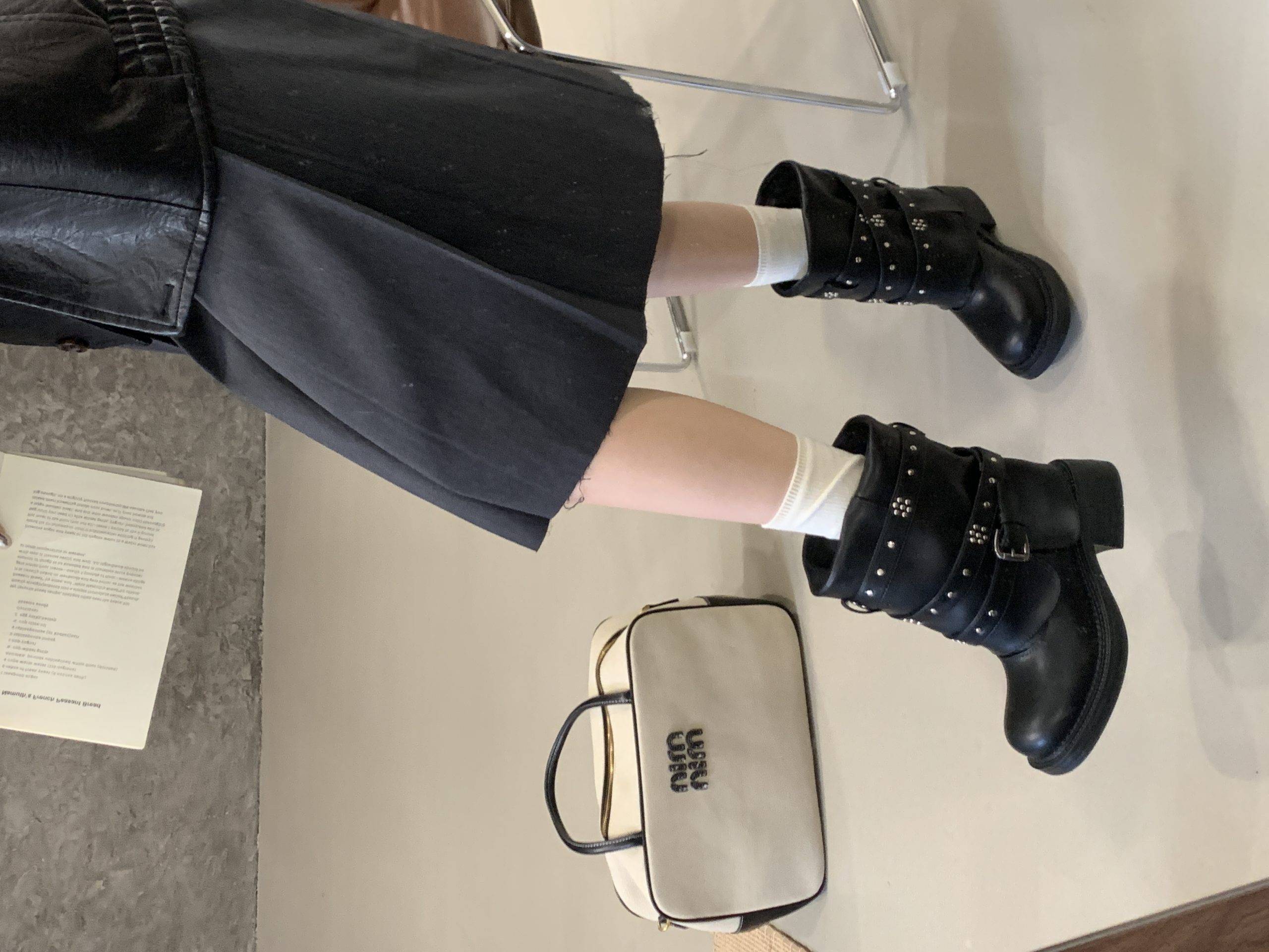 2025 New Genuine Leather Thick Sole Retro Short Boots Fashion Stud Mid-Calf Martin Boots British Style Belt Short Boots - Image 4