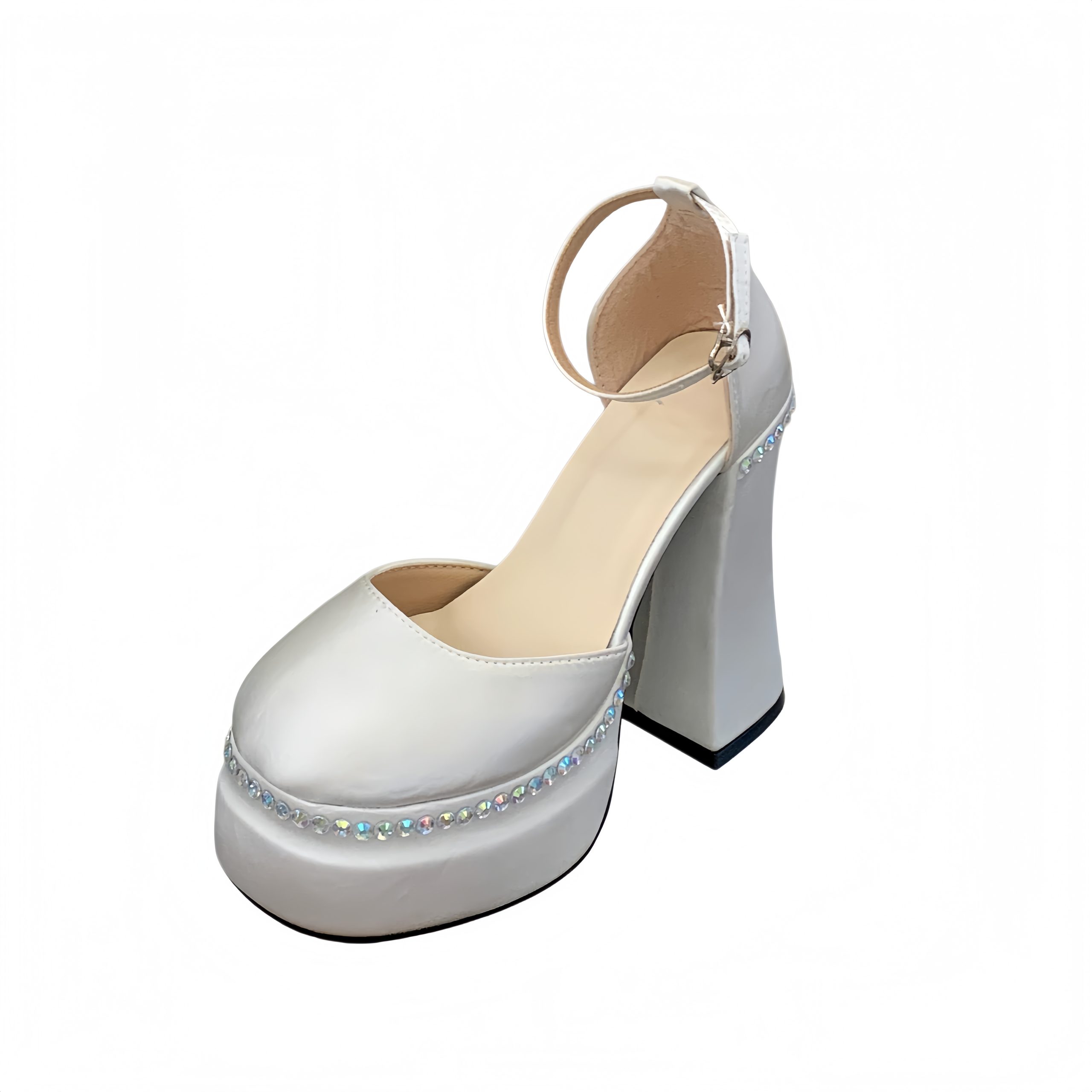 12cm High Heel Platform Lolita Sandals for Women Summer Outdoor Shoes with Rhinestones 35-40 - Image 5