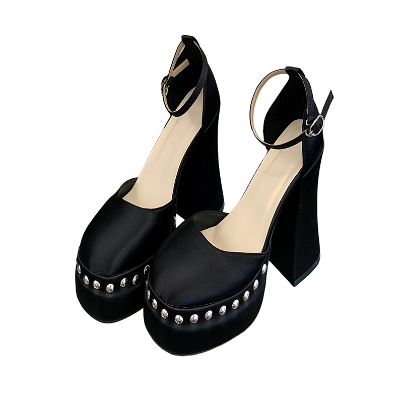 Women's 12cm High Heel Platform Lolita Sandals with Rhinestones, Open Toe, Ankle Strap, Sizes 35-40 - Image 5