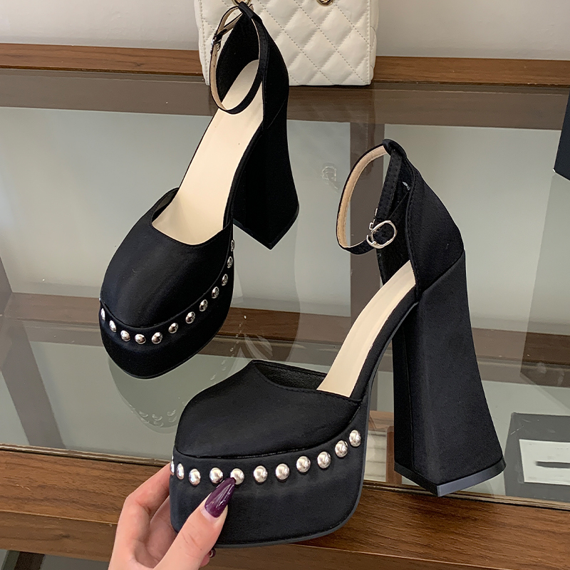 Women's 12cm High Heel Platform Lolita Sandals with Rhinestones, Open Toe, Ankle Strap, Sizes 35-40 - Image 4
