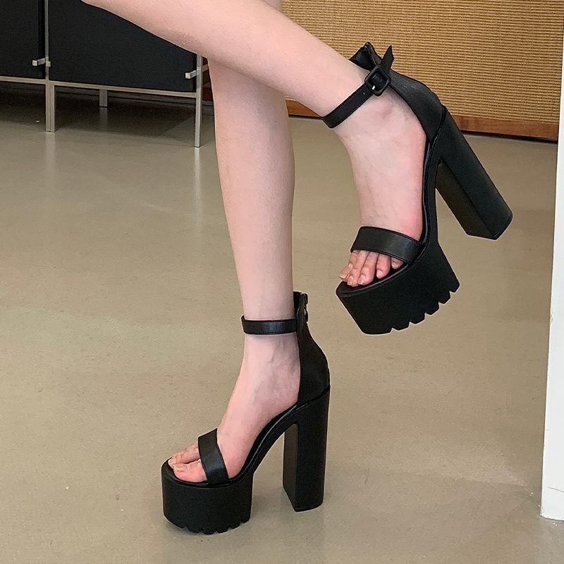 14cm High Heel Platform Sandals for Women with Ankle Strap, Sizes 34-40, Elegant Style - Image 5