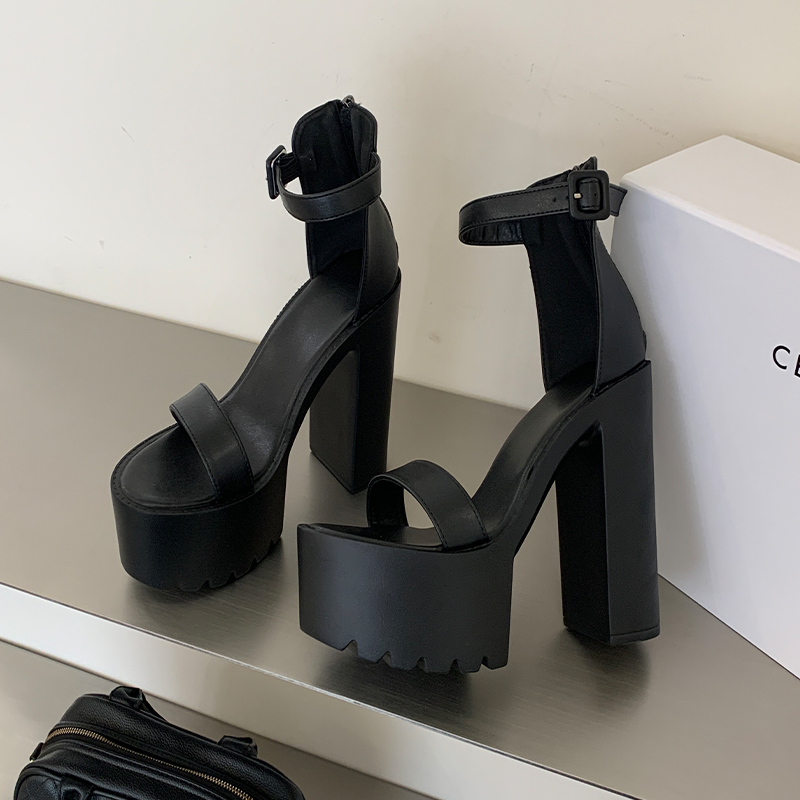 14cm High Heel Platform Sandals for Women with Ankle Strap, Sizes 34-40, Elegant Style - Image 4
