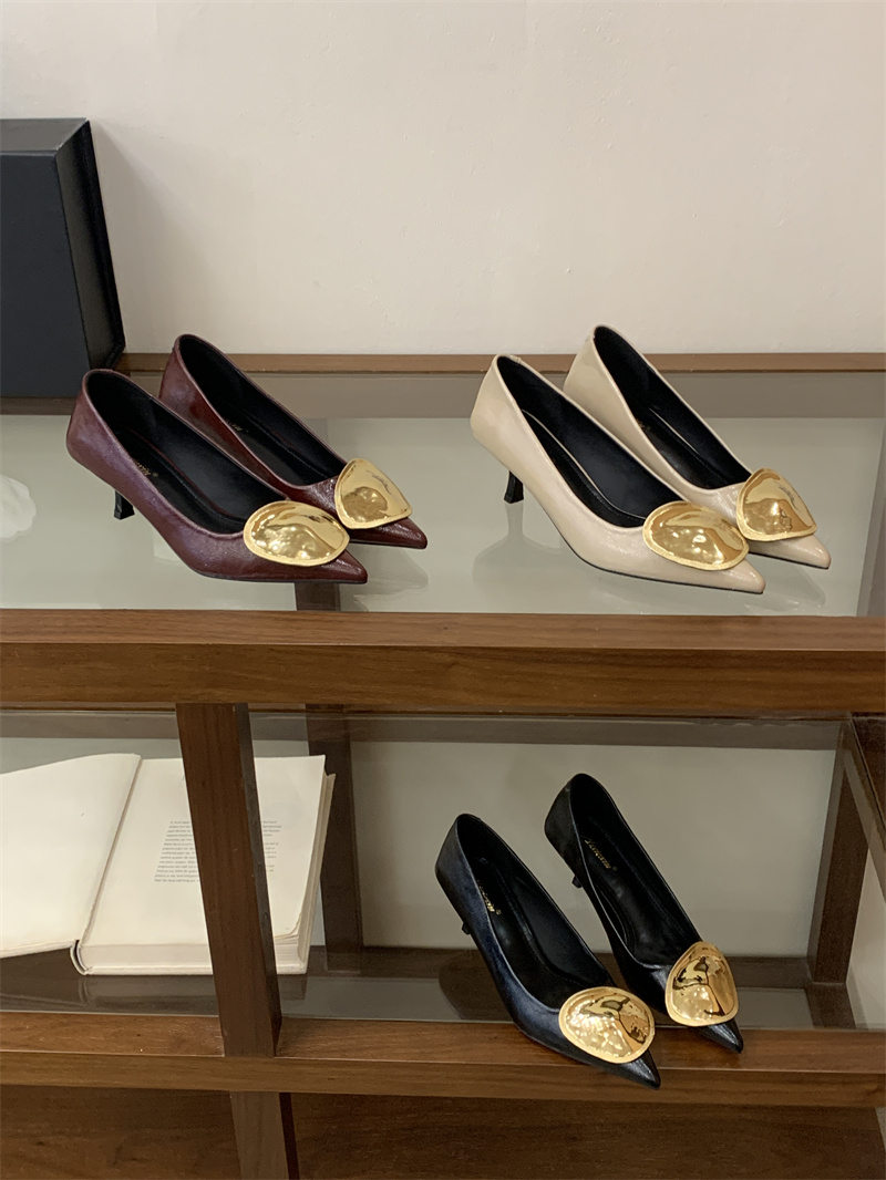 2026 Four Seasons Pointed Toe Thin Heel Women's Low Top Shoes 35-40