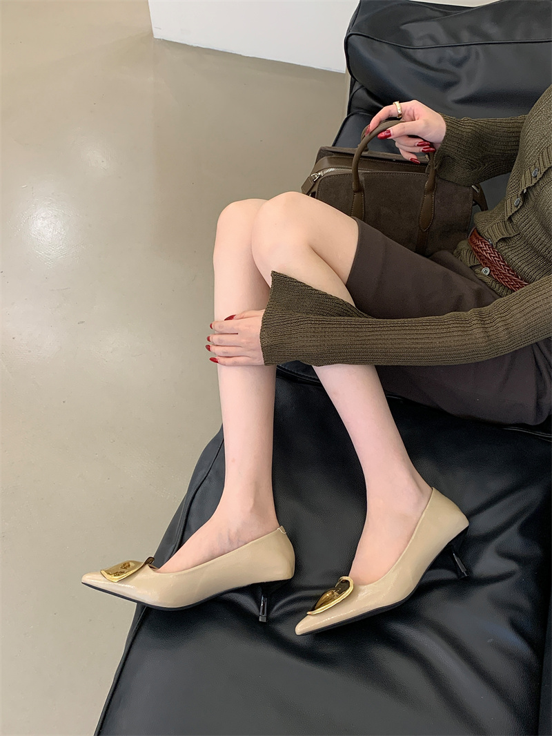 2026 Four Seasons Pointed Toe Thin Heel Women's Low Top Shoes 35-40 - Image 3