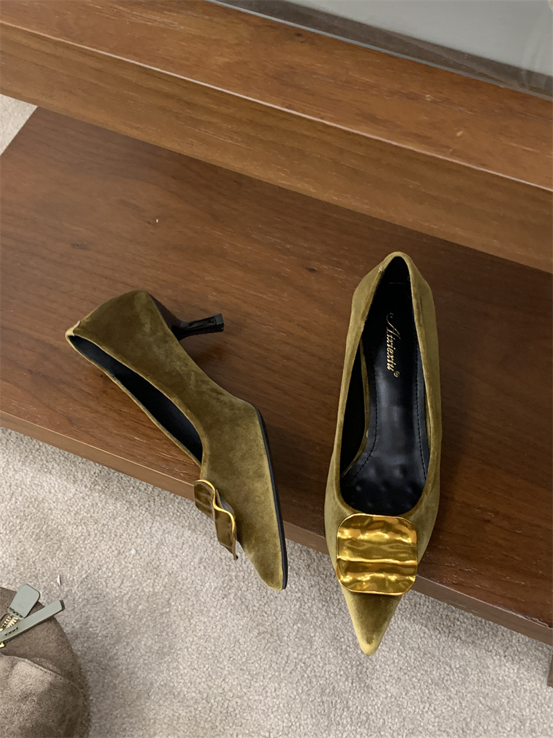 2026 Four Seasons Pointed Toe Kitten Heel Women's Flats 35-40 - Image 4