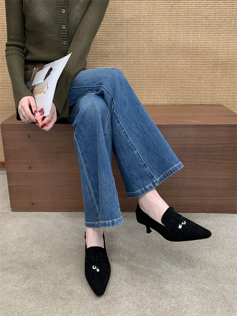 2026 New Style Women's Square Toe Kitten Heel Slip-On Loafers 35-40 - Style b15de6